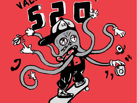 520街头章鱼🐙插画
