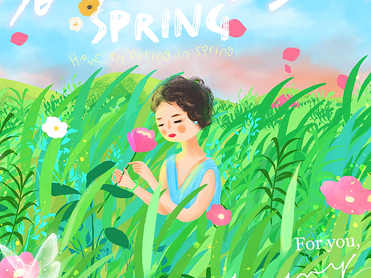 婚纱照插画