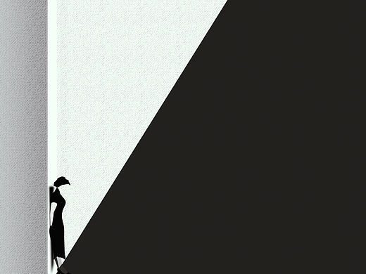   原创APP插画设计时尚唯美简洁大气暖色治愈系启动页空墙角里的人绝无涯