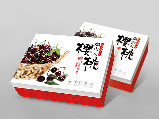 烟台大樱桃包装设计/车厘子/新鲜水果/礼盒纸盒设计