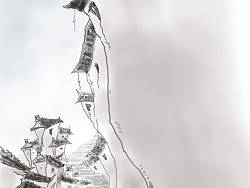 《小巷》（个人主页-ZNjg5NDU2） - 商业插画 - 站酷设计师墨影疏原创素材 - 站酷ZCOOL