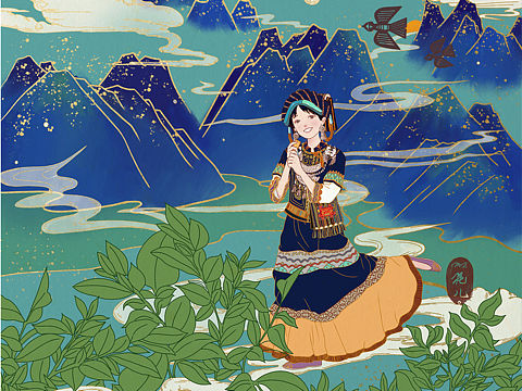 【商業(yè)插畫】-彝族（個人主頁-ZNTcyNDUxODA=） - 商業(yè)插畫 - 站酷設(shè)計(jì)師Mli花兒原創(chuàng)素材 - 站酷ZCOOL