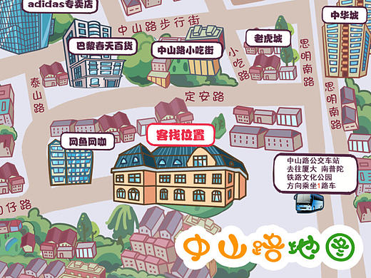 厦门中山路，手绘地图