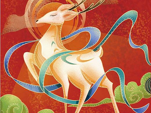 敦煌九色鹿（个人主页-ZNTUyMjg1MzI=） - 商业插画 - 站酷设计师叉烧又又原创素材 - 站酷ZCOOL