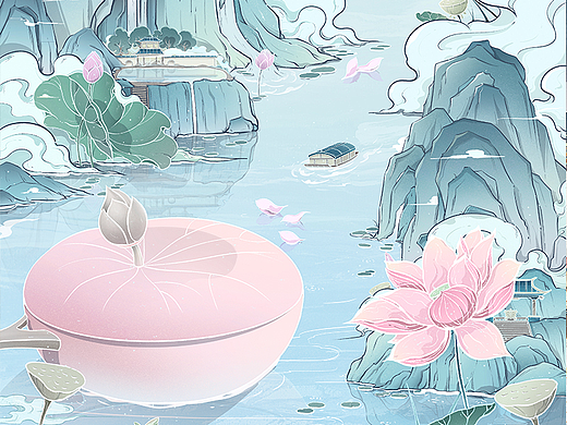 繁花烙 x 荷花主题插画｜2022