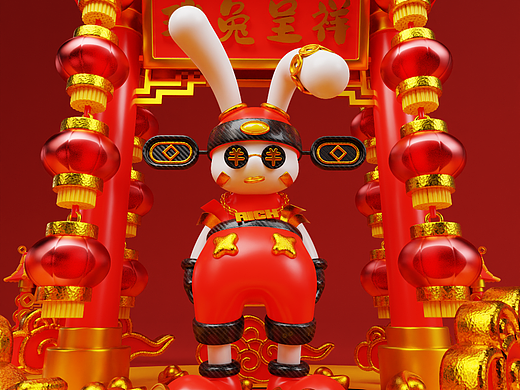 BUNY FAN BUNY兔迷兔新春财神兔美陈设计