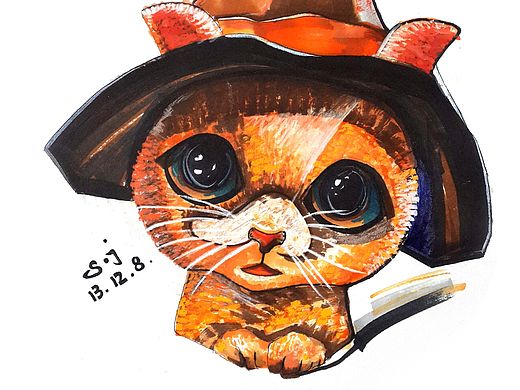 萌宠手绘插画