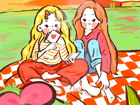 “小心思”主题插画