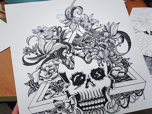 黑白装饰画