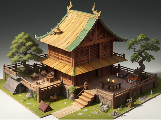 AI绘画——唐风建筑