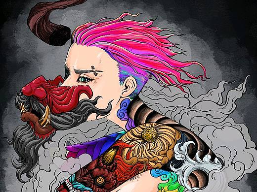 花臂姐姐 第二弹（个人主页-ZMzc3NzMxODA=） - 新锐潮流插画 - 站酷设计师八两先生原创素材 - 站酷ZCOOL