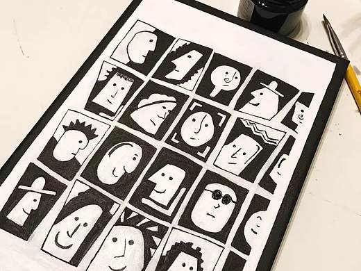 黑白装饰画