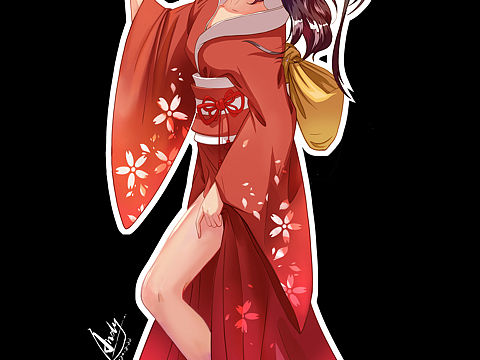 二次元和服小姐姐