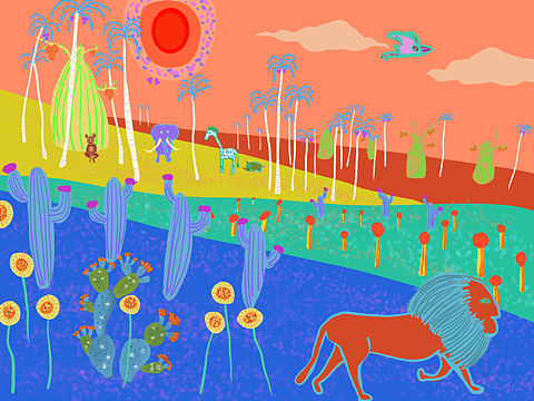 想象非洲（个人主页-ZMzY2MjM0MjA=） - 儿童插画 - 站酷设计师许谦白原创素材 - 站酷ZCOOL