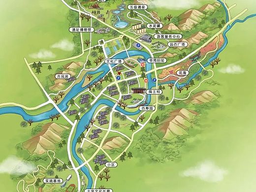 万寿岩遗址手绘地图