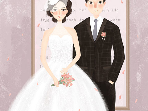 婚纱照手绘