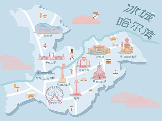 矢量地图——冰城哈尔滨