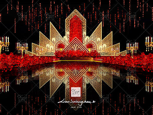 红金婚礼设计稿