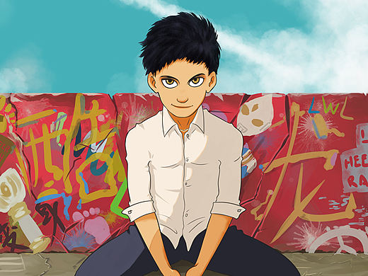 有个男孩正在追梦（个人主页-ZMzMxNzUwNjA=） - 创作习作 - 站酷设计师酷龙lwl原创素材 - 站酷ZCOOL