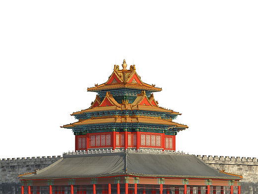故宫博物院内古建工笔画