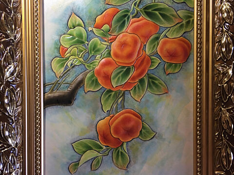 皮雕画—-柿柿如意