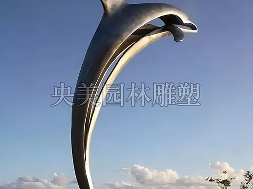 不锈钢海豚雕塑造型图片大全