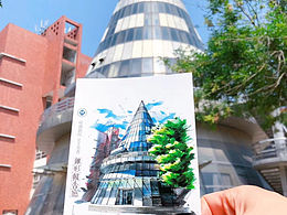 河大手繪明信片