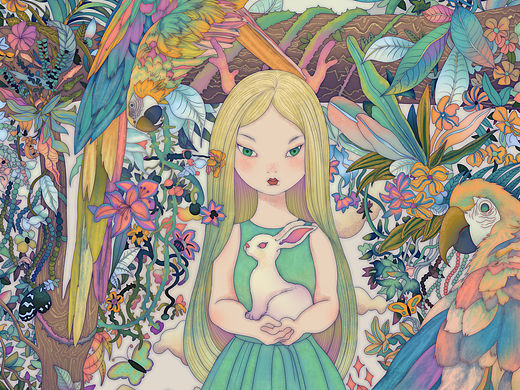 白夜童话—晚安兔 系列版画