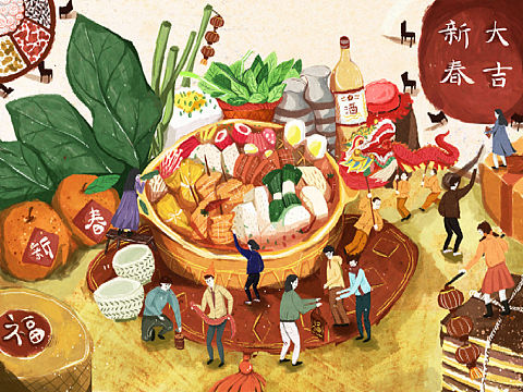 食新年插画
