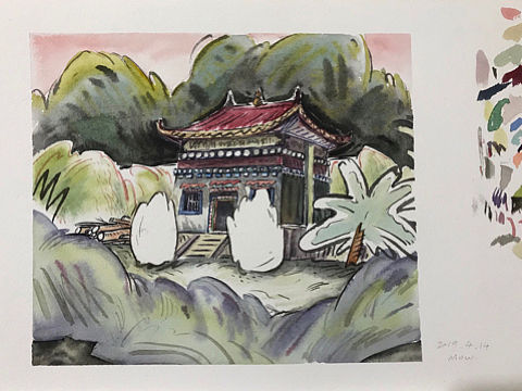 外出写生水彩作品