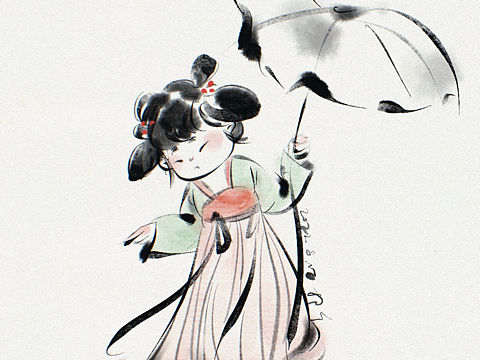 水墨风小人