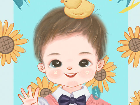procreate画个Q版小可爱的生日贺图