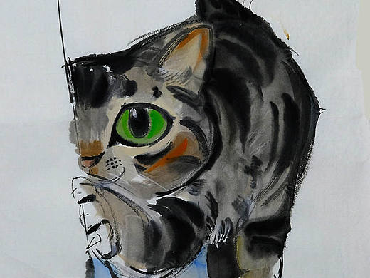 一些水墨风的猫咪~