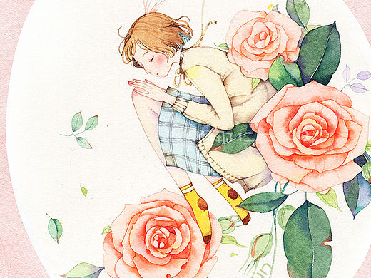 精灵的梦（花火杂志封面，内附几张绘画过程图)