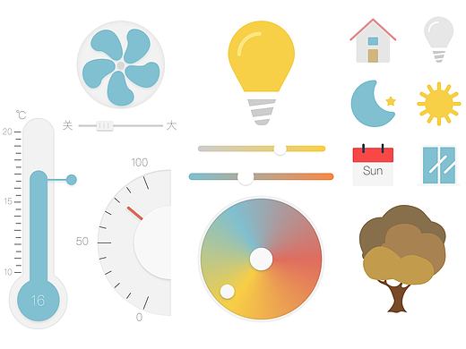 关于智能家居的极简扁平图标设计（个人主页-ZMjEzMTQyMzI=） - 图标 - 站酷设计师nOTyPe原创素材 - 站酷ZCOOL