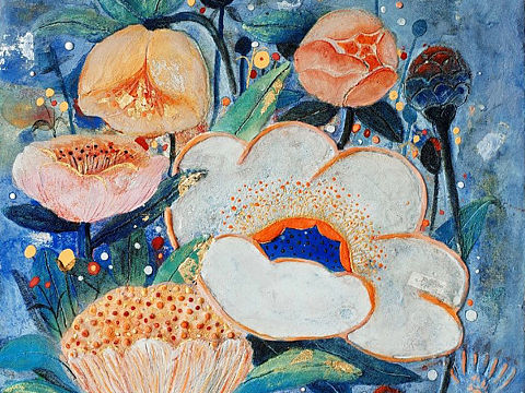 岩彩32《花语》 