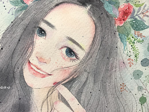 【小熊猫】水彩手绘人物水彩插画教程人物卡通头像