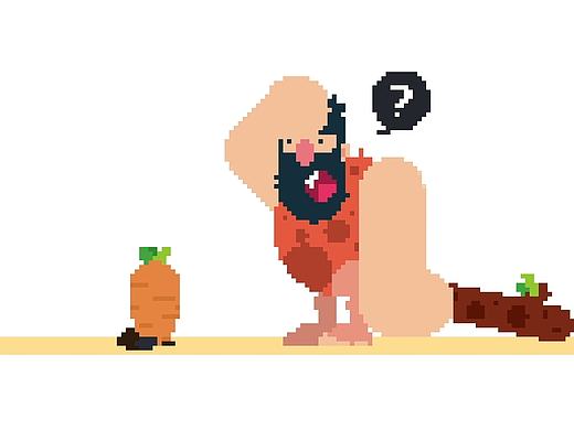 原始人打萝卜（像素版和非像素版）（个人主页-ZMTk0Mjg0NzY=） - 动效设计 - 站酷设计师童年TongN原创素材 - 站酷ZCOOL