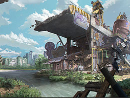 赛博,废土,科幻建筑,场景