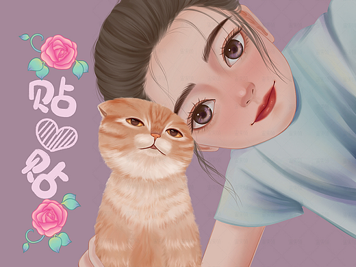 猫猫与可爱妹子的贴贴合影