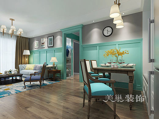 郑州东润泰和115平方三室两厅装修样板间效果图