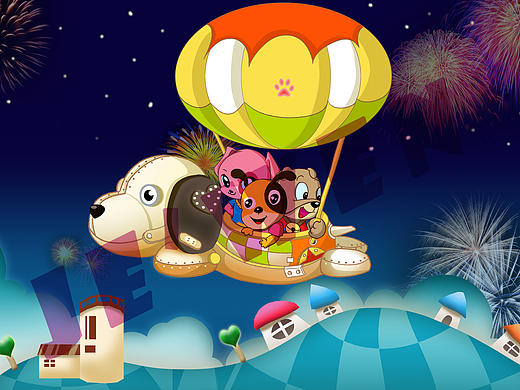 撒狗粮3（个人主页-ZMTk1NzYxOTY=） - 儿童插画 - 站酷设计师天边童姥原创素材 - 站酷ZCOOL
