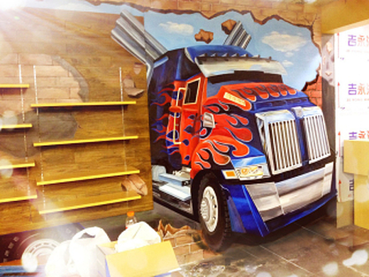 中山石岐it店 3d《擎天柱》墙绘