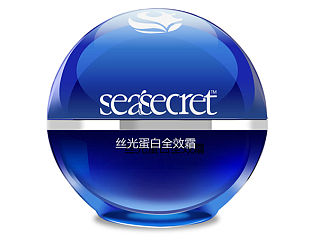 蓝色球形化妆品精修图