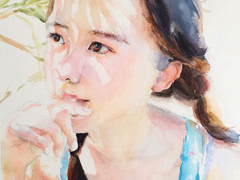 不同的照片要用不同的画法- 水彩手绘人像