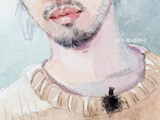 【小熊猫】花儿与少年水彩插画手绘人物水彩插画教程人物卡通头像手绘水彩