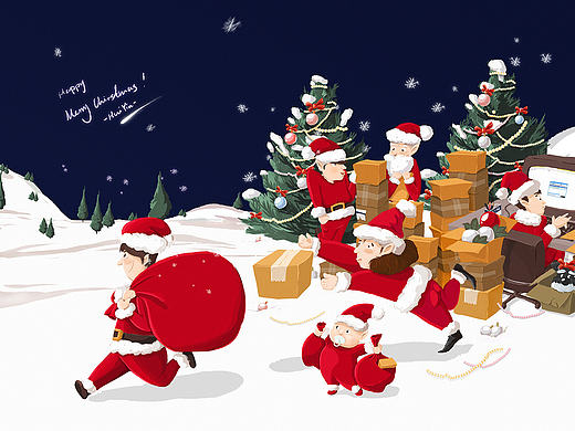 merry christmas（個(gè)人主頁-ZMTk3MDI4MzY=） - 商業(yè)插畫 - 站酷設(shè)計(jì)師HUIYYIN原創(chuàng)素材 - 站酷ZCOOL