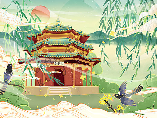 国风（个人主页-ZNTQyMjIxMDQ=） - 商业插画 - 站酷设计师Kitty47原创素材 - 站酷ZCOOL