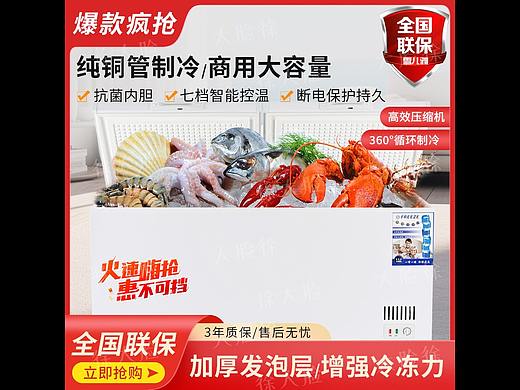 电器详情/商超两用/平面设计/冰柜岛柜冷柜