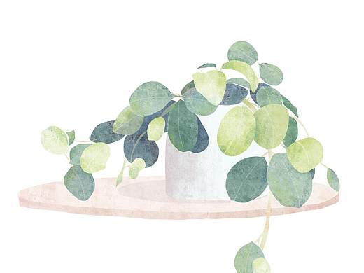 夏日清凉小插画——绿色植物